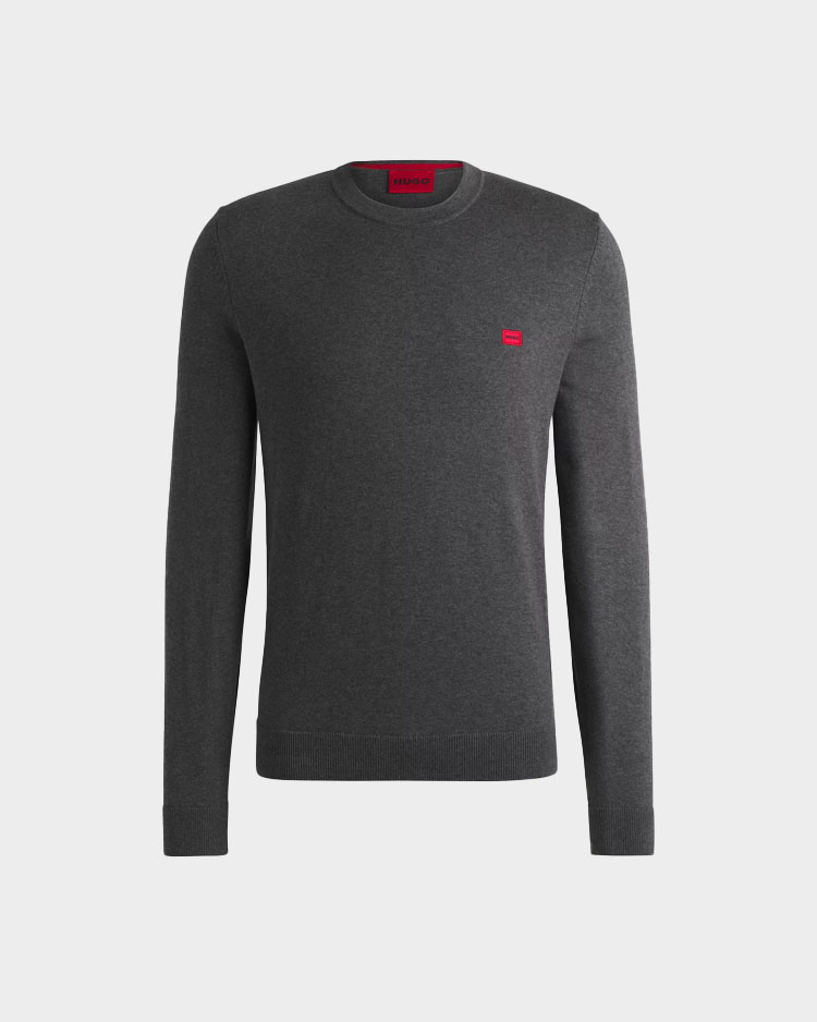 סריג אפור לגבר עם לוגו חתימה של MEN'S HUGO