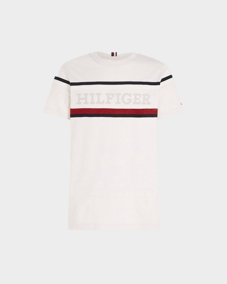 טי שירט טומי הילפיגר לבנה לגברים עם לוגו TOMMY בחזית
