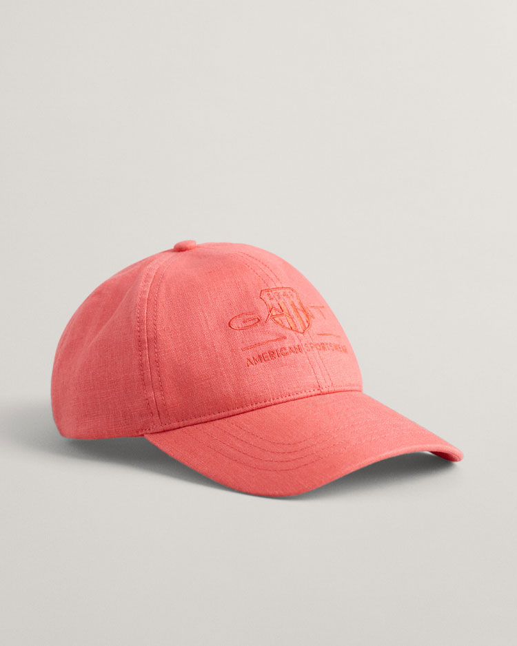 כובע מצחיה ורוד של גאנט עם לוגו בחזית