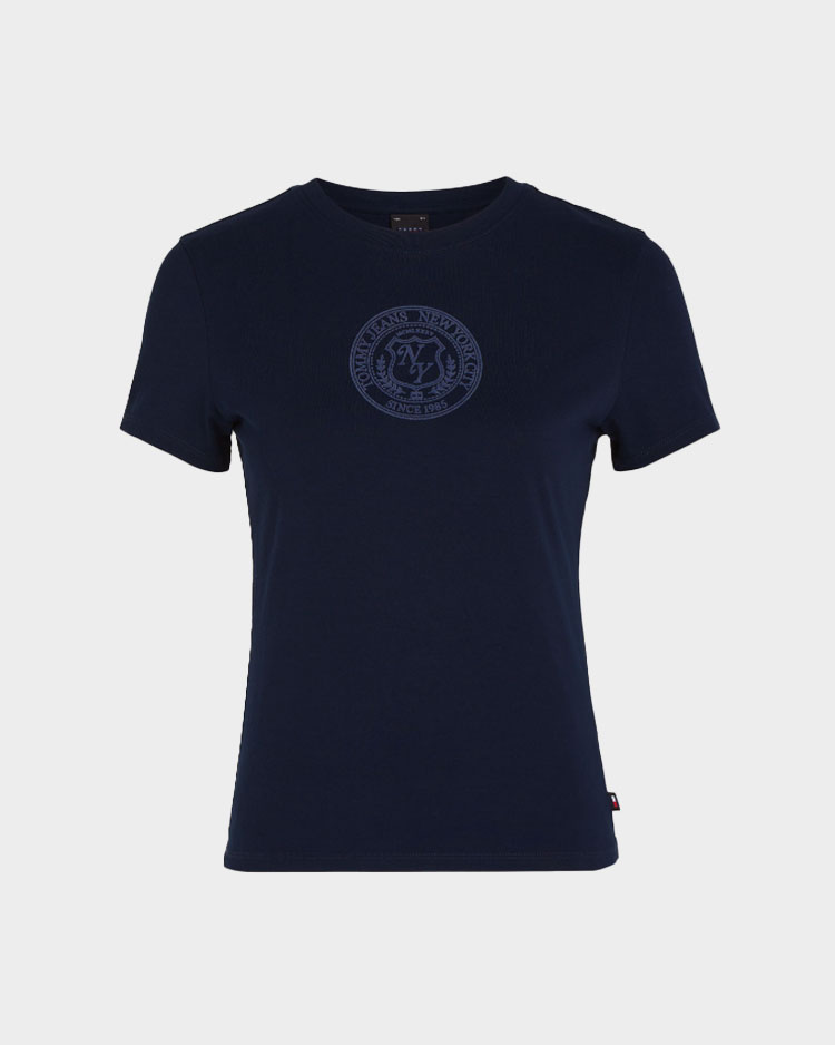 חולצה טישרט בגוון כחול כהה לנשים של טומי