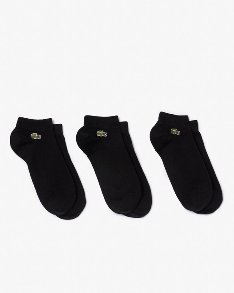 גרביים קצרות שחורות של לקוסט