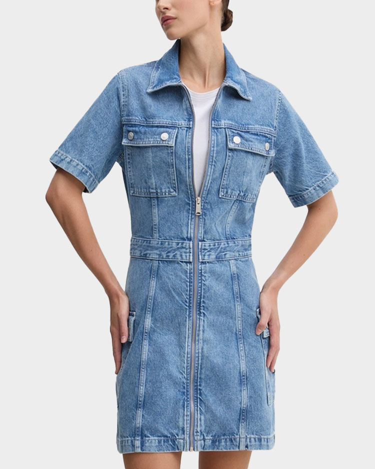 שמלת ג'ינס בגזרת מיני לנשים של טומי הילפיגר