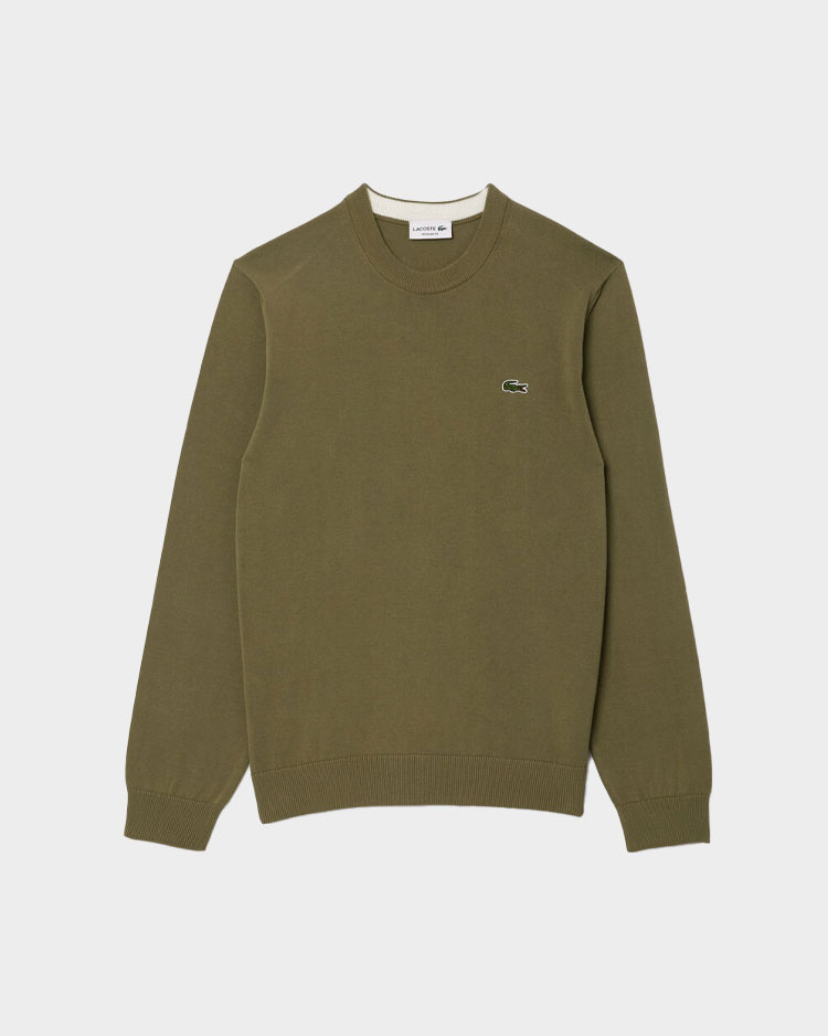 סוודר ירוק זית של לקוסט לגברים