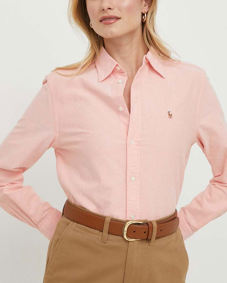 חולצה מכופתרת ורודה פולו ראלף לורן לנשים