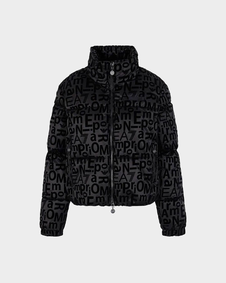 מעיל בומבר שחור לנשים של EA7