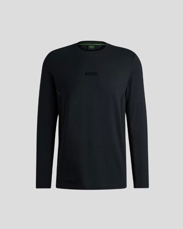 טישרט שרוול ארוך גברים בצבע שחור של בוס