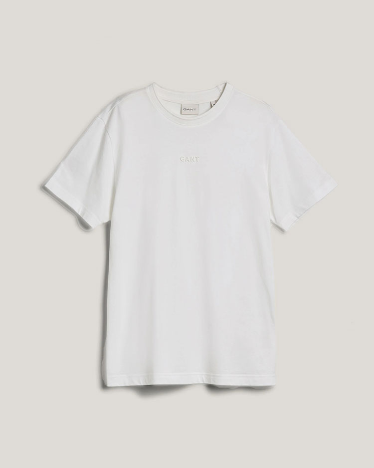 טי שירט גאנט לגברים בצבע לבן