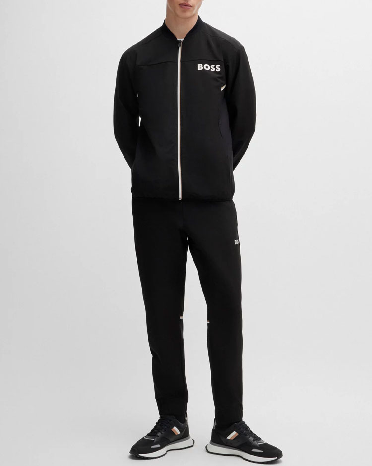 חליפת טרנינג גברים שחורה של בוס