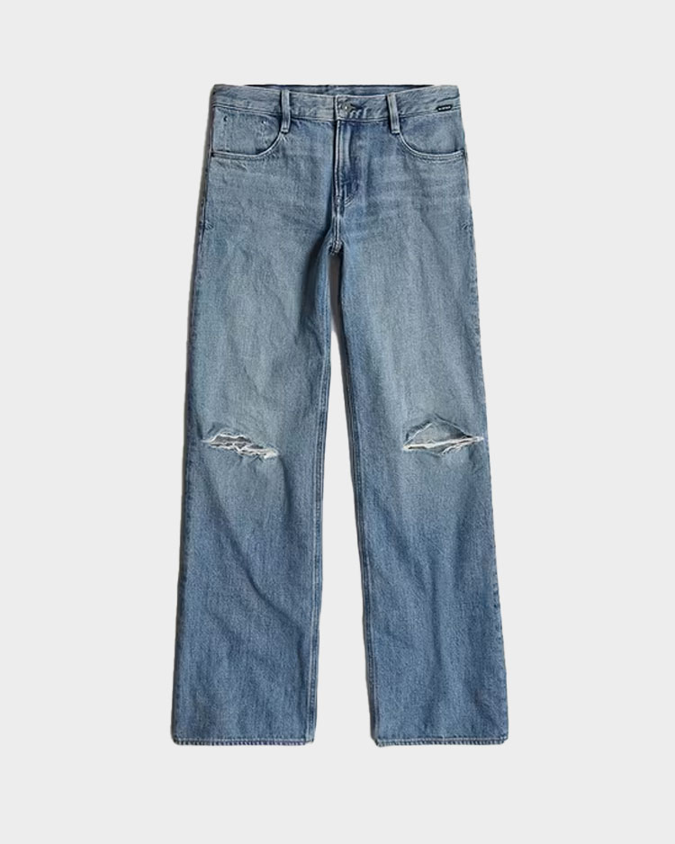 ג'ינס נשים בגזרה נמוכה עם קרעים של ג'י סטאר