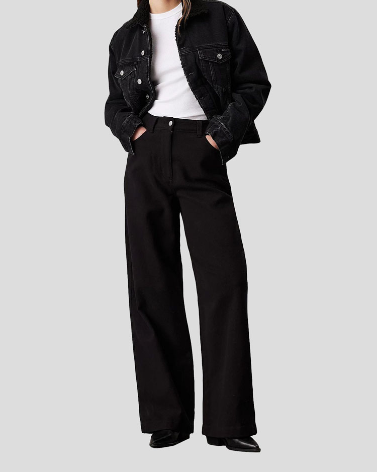 מכנסי פלנל רילקס לנשים Women's Calvin Klein