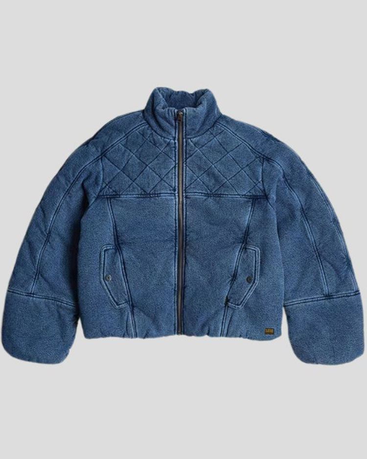 מעיל בומבר לנשים בגוון כחול ג'ינס של G STAR