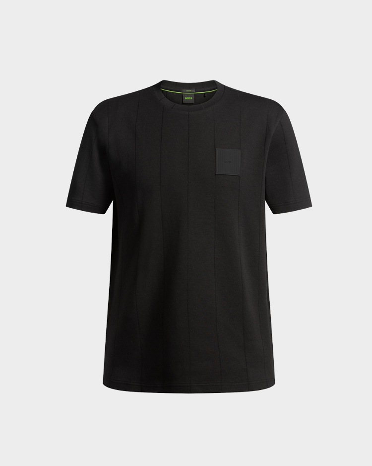 טי שירט שחורה לגבר עם שרוול קצר של HUGO