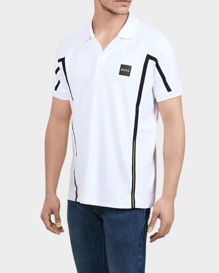 חולצת פולו לבנה הוגו בוס לגבר