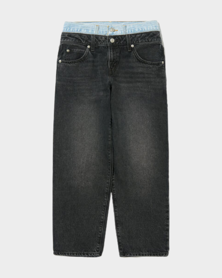 ג'ינס ליוויס באגי לנשים בגוון אפור כהה