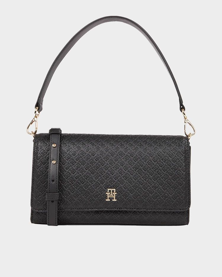 תיק כתף שחור טומי הילפיגר לנשים