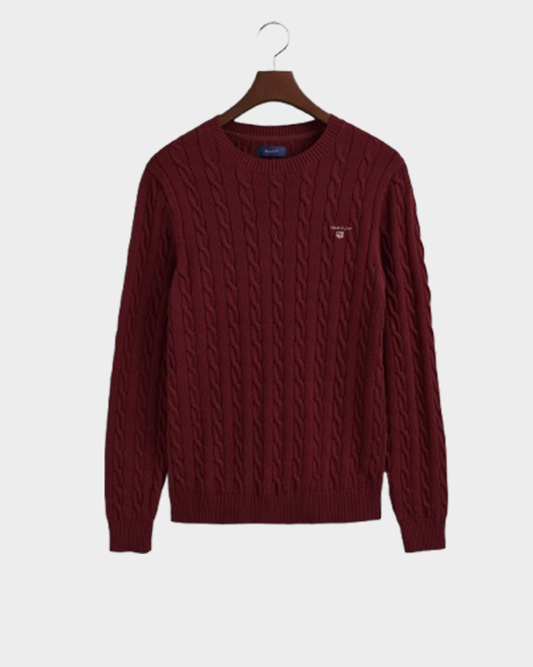 סריג גברים בגזרת רגילה עם צווארון עגול מבית GANT