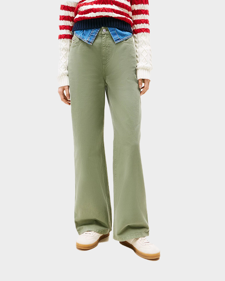 מכנסיים רחבים לנשים בצבע ירוק של טומי הילפיגר