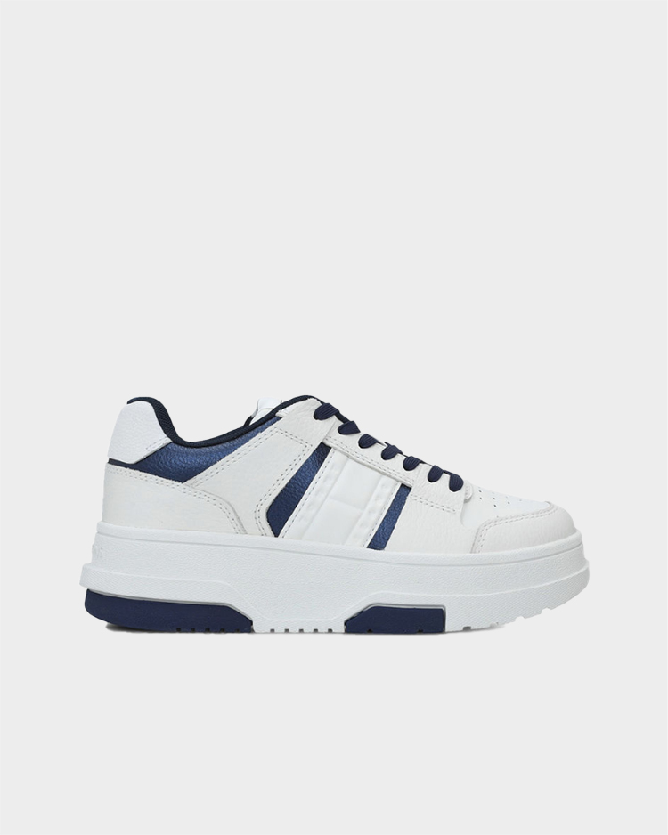 סניקרס לבנות טומי הילפיגר מעור לנשים עם פלטפורמה