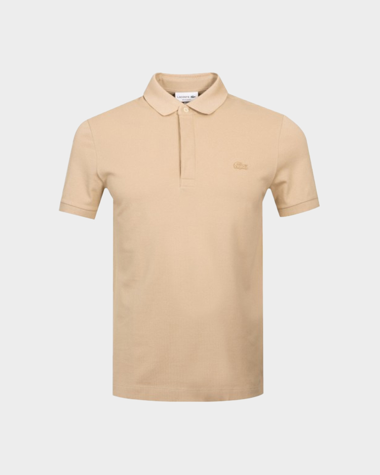 חולצת פולו לקוסט לגבר בגוון בז'