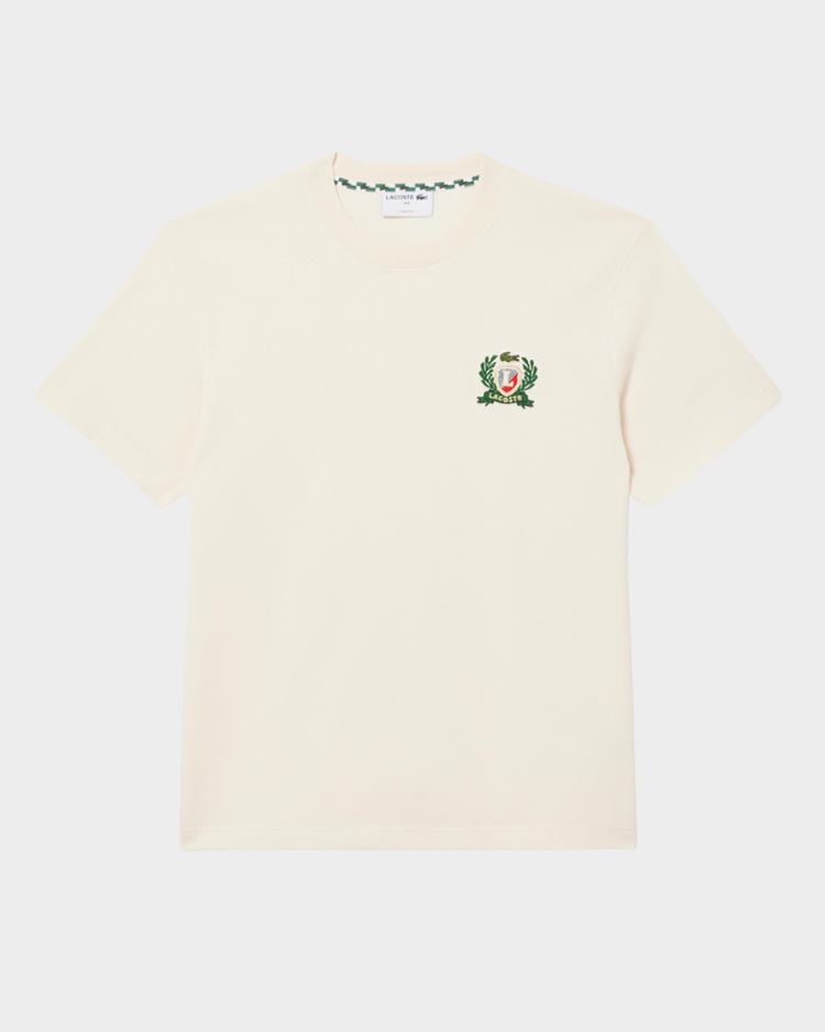 טי שירט לקוסט בגוון בז' שמנת בהיר לגברים