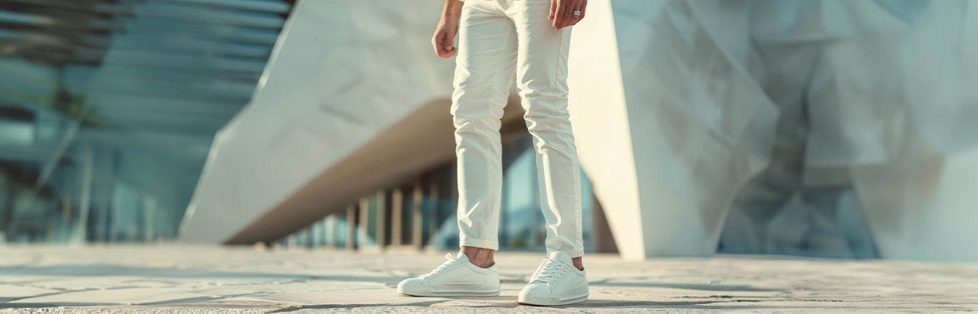 מכנס ארוך לבן בעיצוב אלנגטי