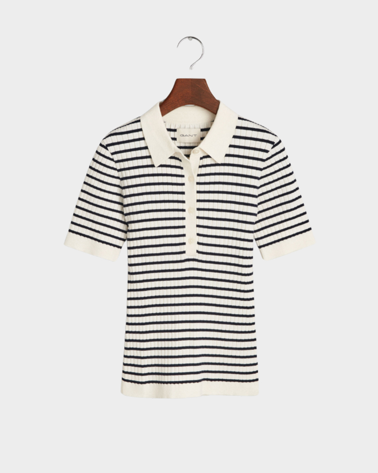 חולצת ריב סרוגה מפוספסת GANT