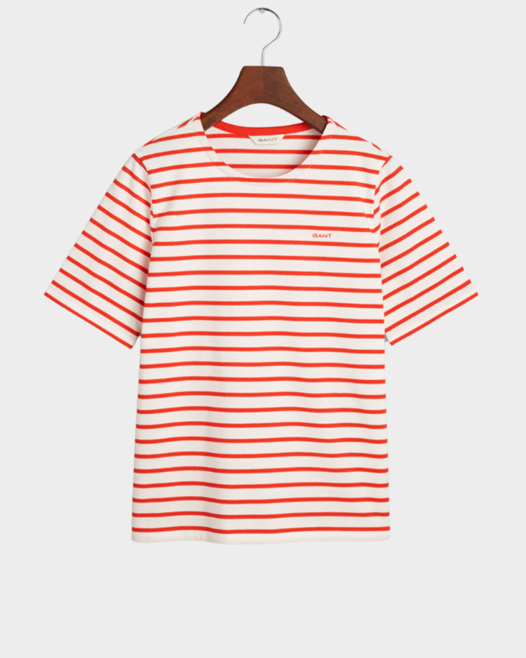 חולצת טי לנשים GANT דגם Reg Breton C-Neck SS T-Shirt 4200591
