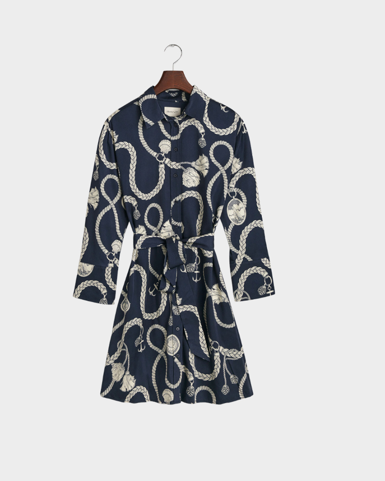 שמלת חולצה לנשים GANT דגם REL SAILING PRINT