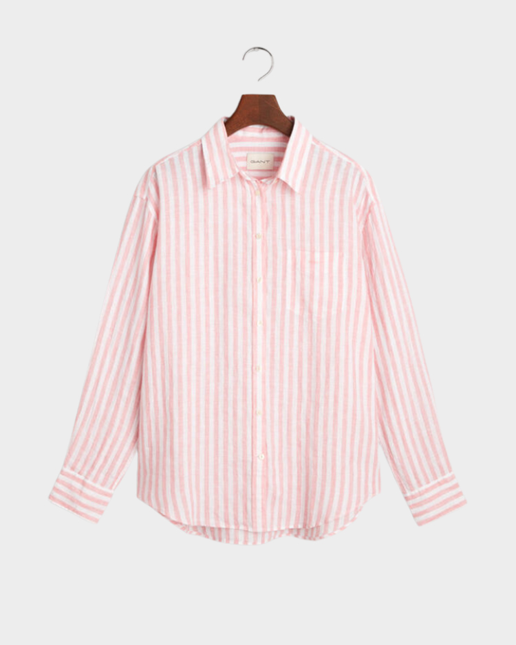 חולצת פשתן מפוספסת לנשים GANT דגם Relaxed Fit Striped Linen