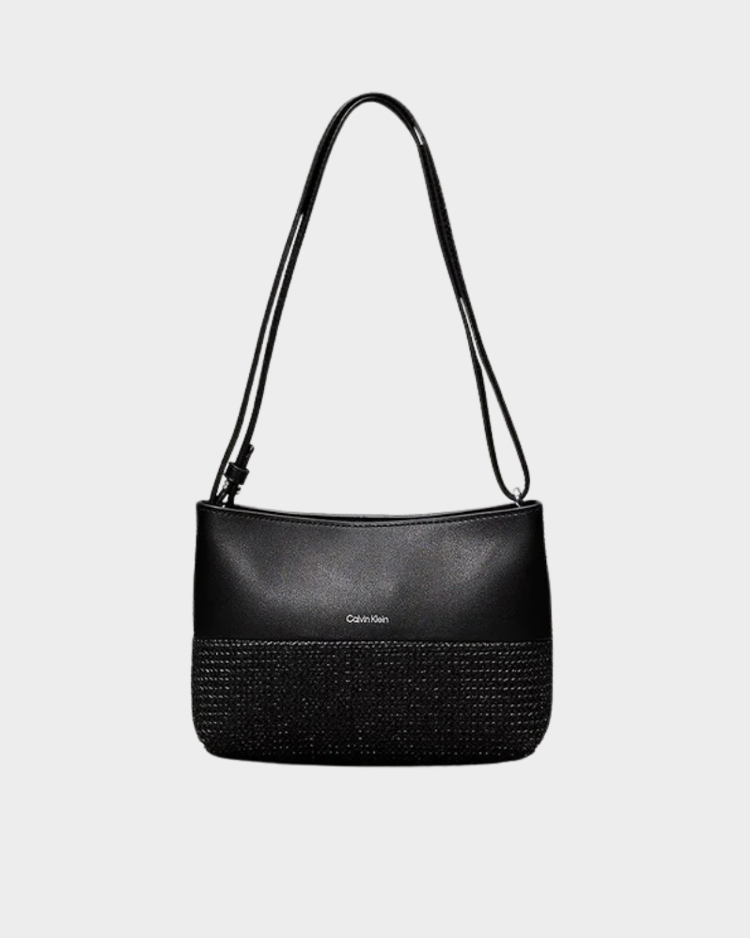 תיק כתף לנשים Calvin Klein דגם Mixmedia Raffia